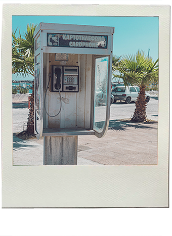 polaroid of phone booth
